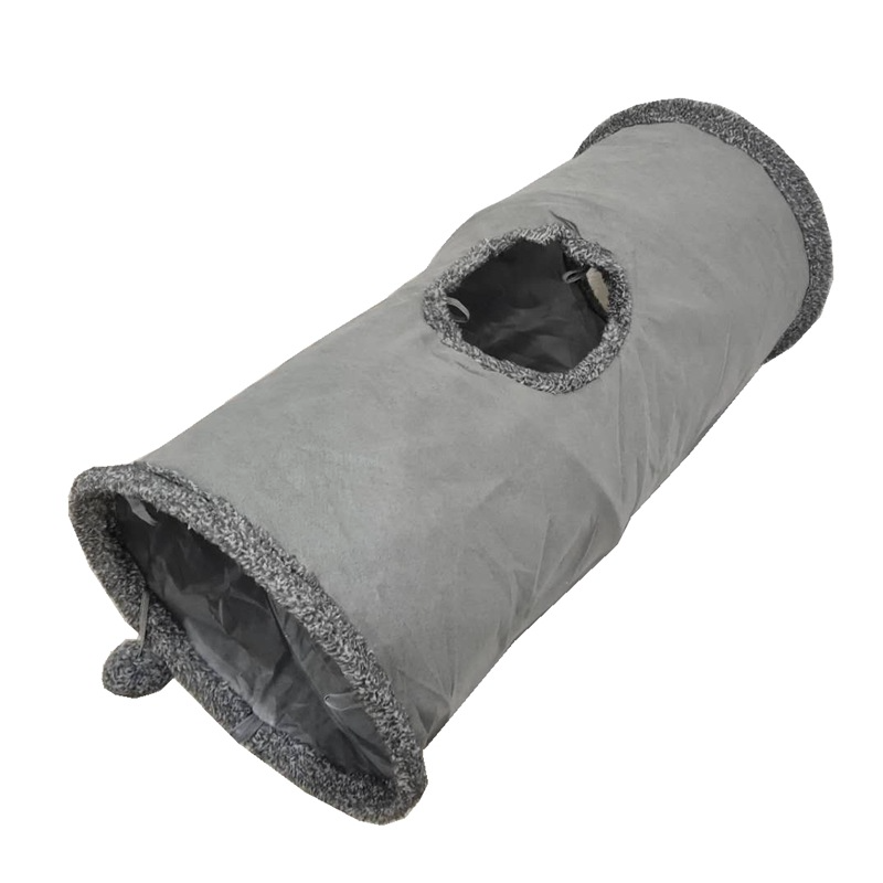 Collapsible Cat Play Tunnel, Grey