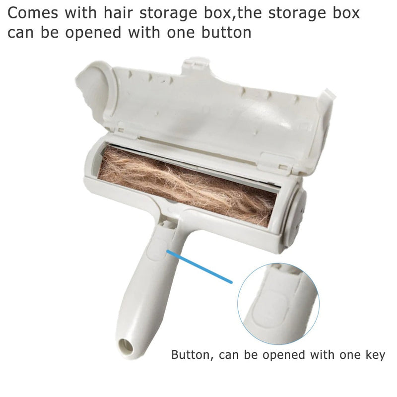 Pet Hair Roller Remover Lint Brush 2-Way Dog Cat Comb Tool Fur Brush for Sofa Furniture