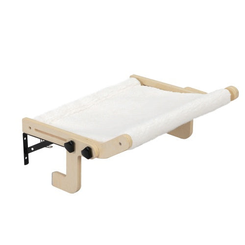 Plush Wood Cat Window Perch, No Drilling