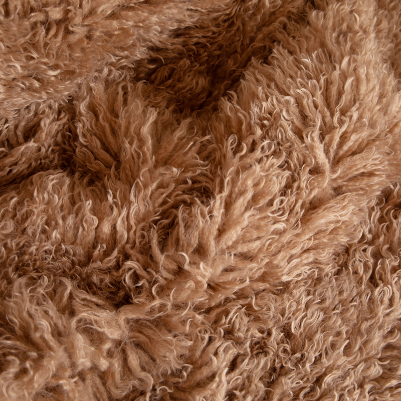 PupRug® Luxe Faux Fur Orthopedic Dog Bed - Plush Sheep Tan