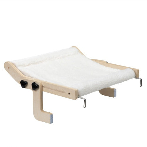 Plush Wood Cat Window Perch, No Drilling