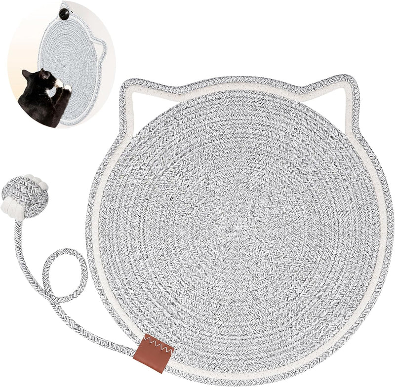 Cotton Rope Cat Scratcher Mat with Toy