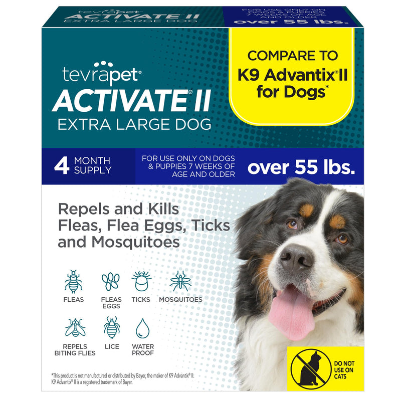 Activate II Flea & Tick Drops for Dogs 55+ lb, 4 Treatments
