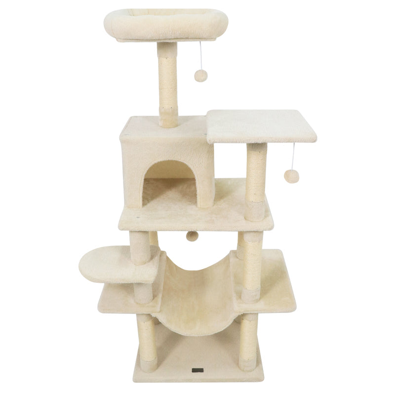 58-Inch Multi-Level Plush Cat Tree