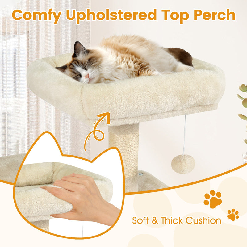 58-Inch Multi-Level Plush Cat Tree
