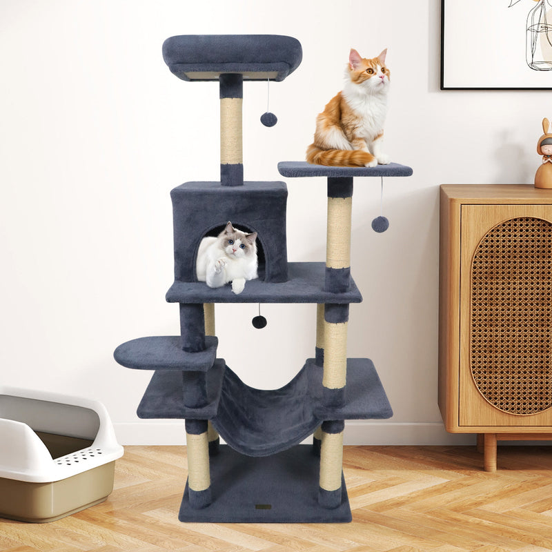 58-Inch Multi-Level Plush Cat Tree