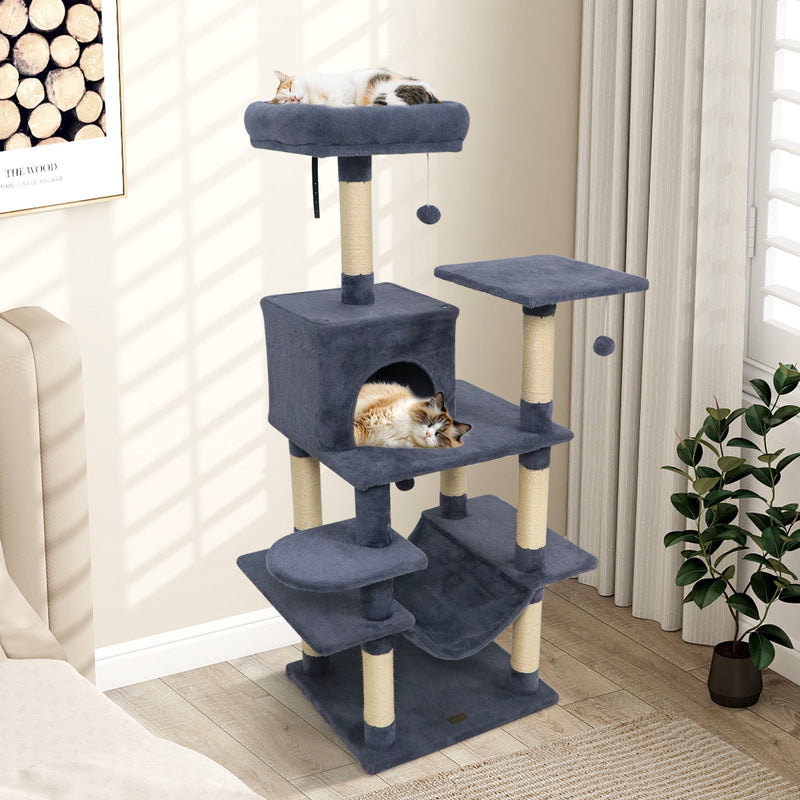 58-Inch Multi-Level Plush Cat Tree