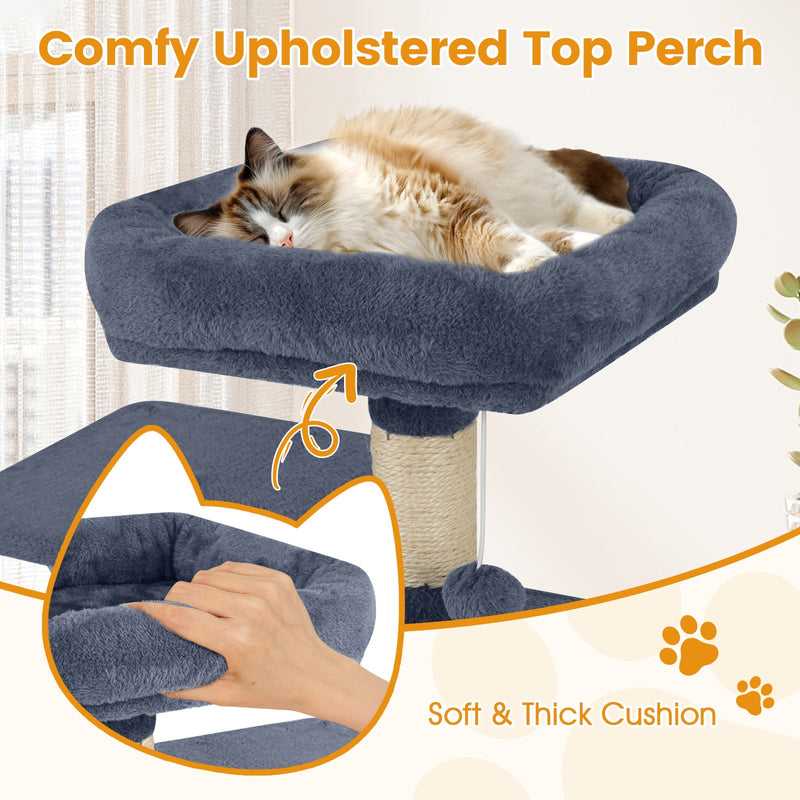 58-Inch Multi-Level Plush Cat Tree