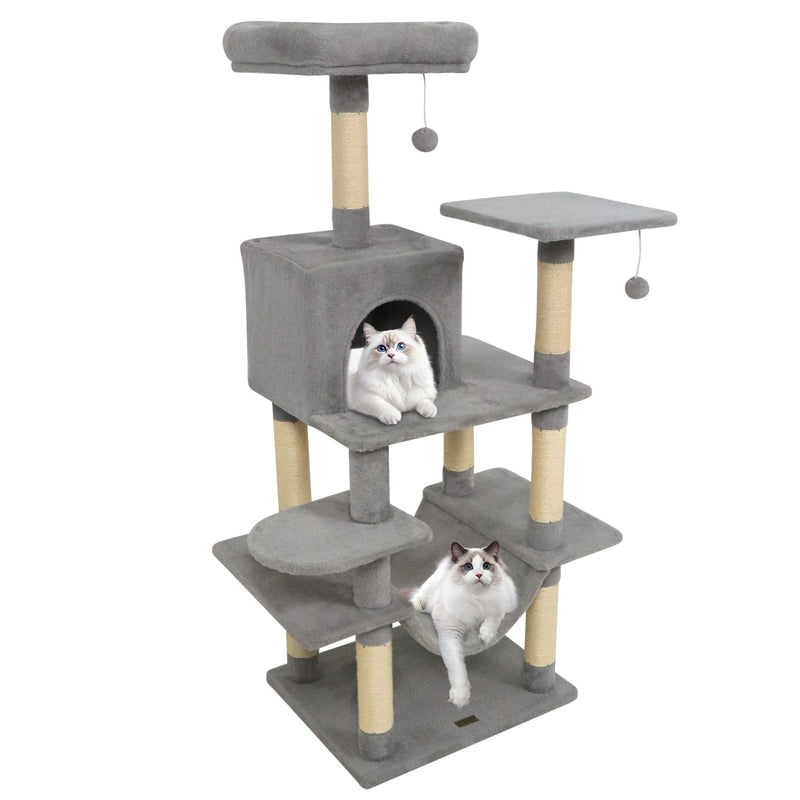 58-Inch Multi-Level Plush Cat Tree