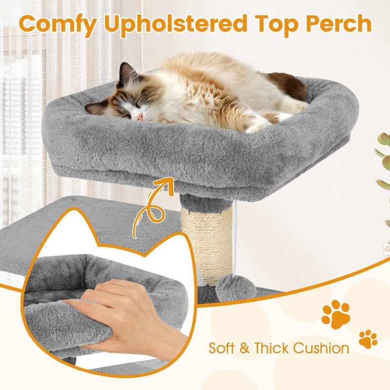 58-Inch Multi-Level Plush Cat Tree