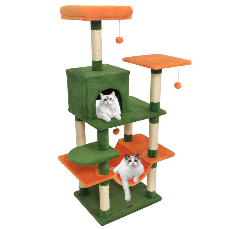 58-Inch Multi-Level Plush Cat Tree