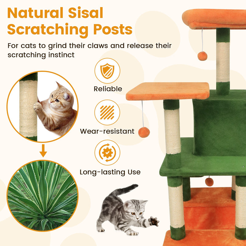 58-Inch Multi-Level Plush Cat Tree