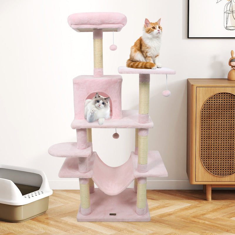 58-Inch Multi-Level Plush Cat Tree