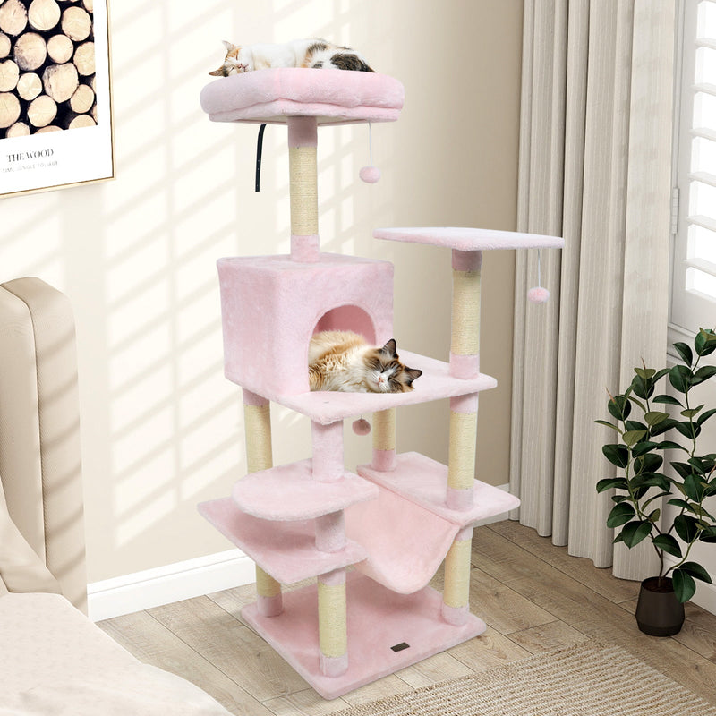 58-Inch Multi-Level Plush Cat Tree