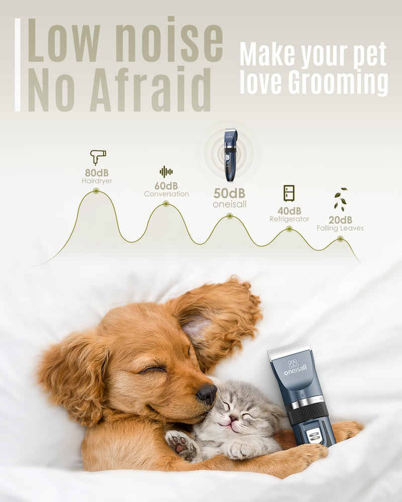 oneisall Low Noise Dog Clippers Grooming Kit for Dogs Cats Pets