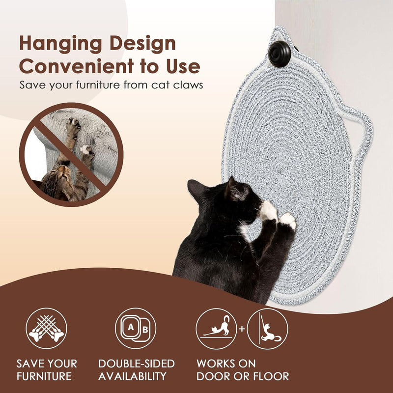 Cotton Rope Cat Scratcher Mat with Toy