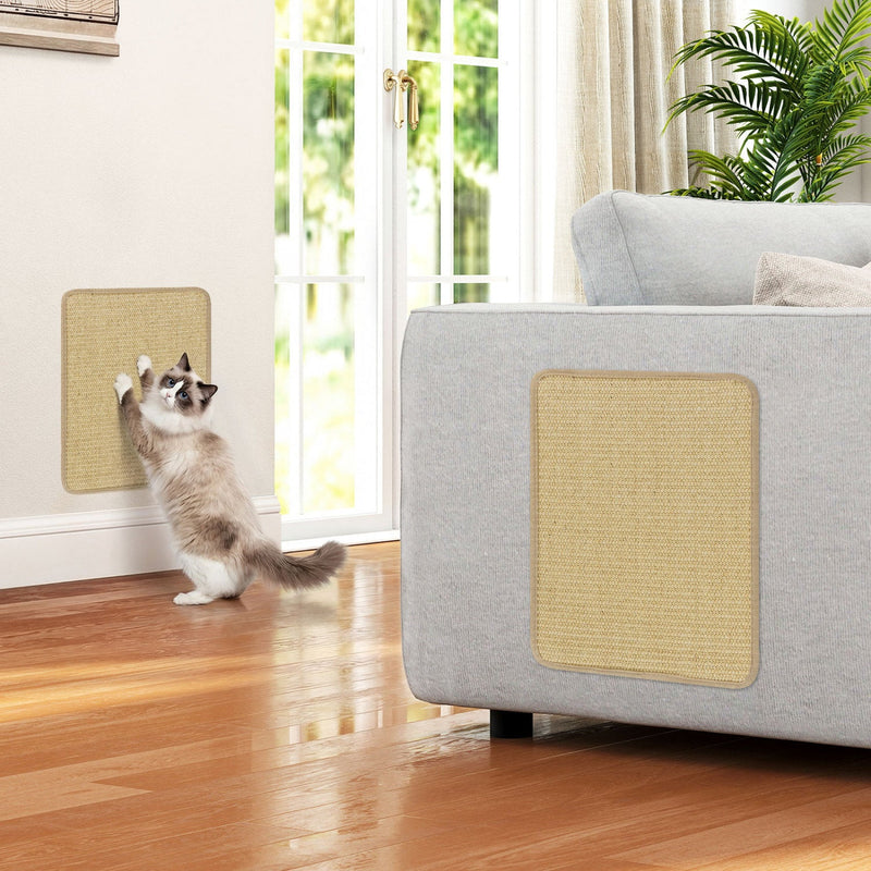 Natural Sisal Cat Scratcher Mats, 16 × 12 inches, 12 Pack