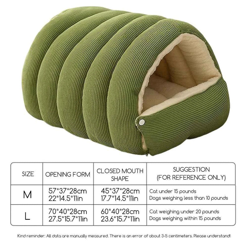 Kawaii Winter Plush Cat Cave Bed
