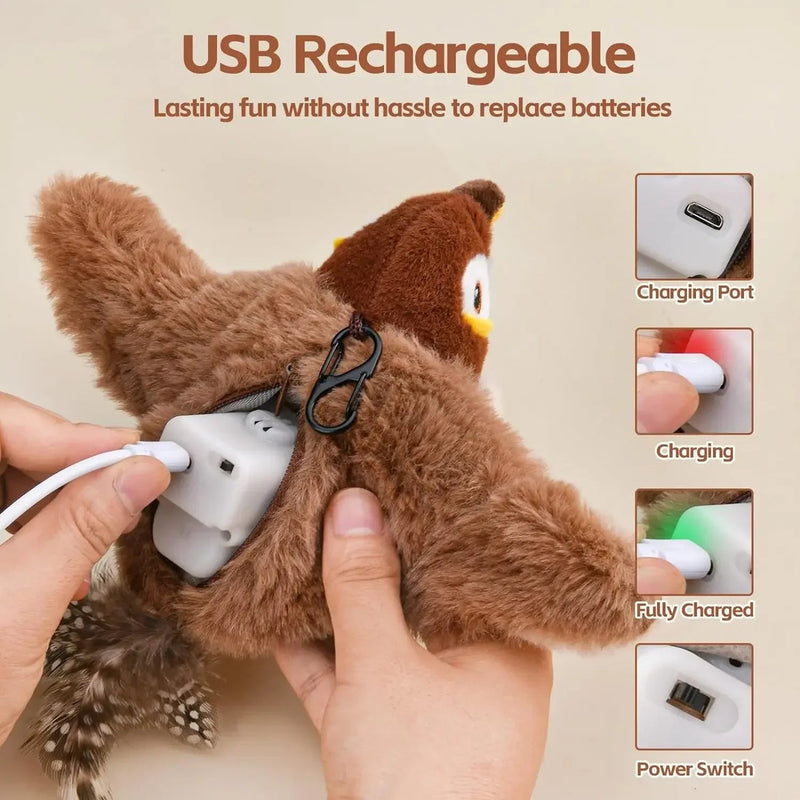 USB Rechargeable Dancing Sparrow Cat Toy