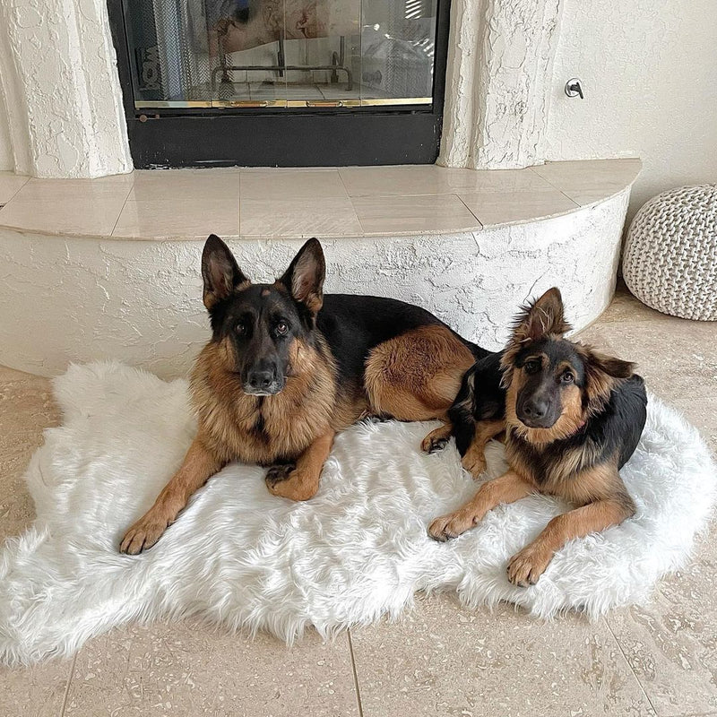 PupRug by Paw.com® Faux Fur Orthopedic Dog Bed - Curve Polar White