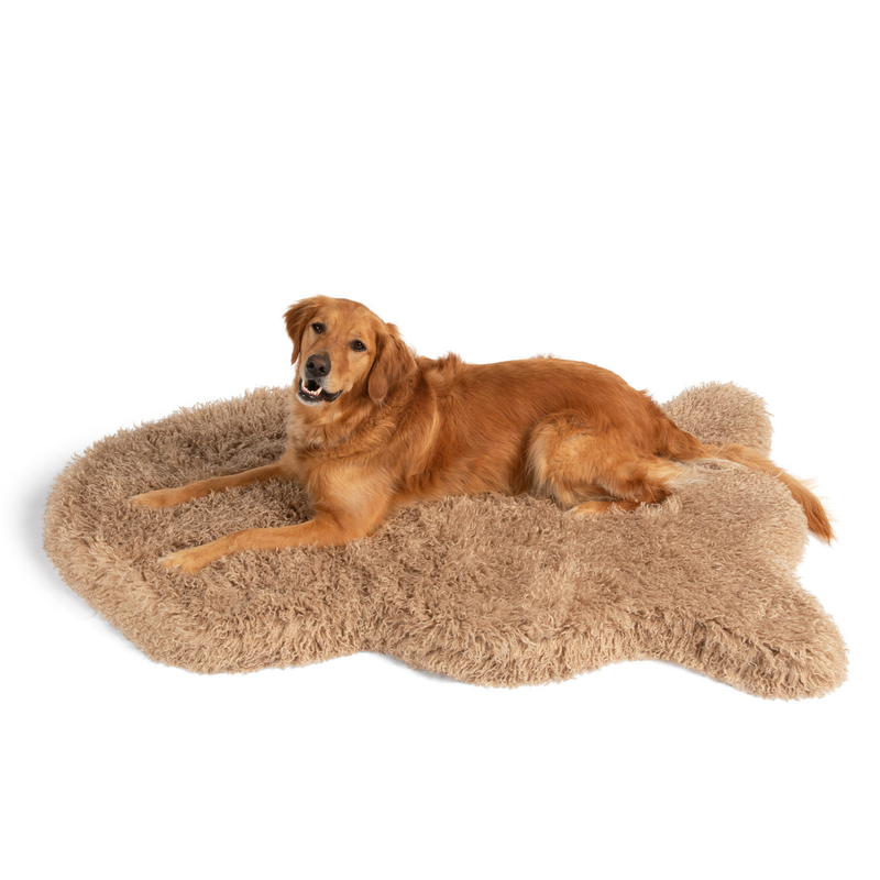 PupRug® Luxe Faux Fur Orthopedic Dog Bed - Plush Sheep Tan
