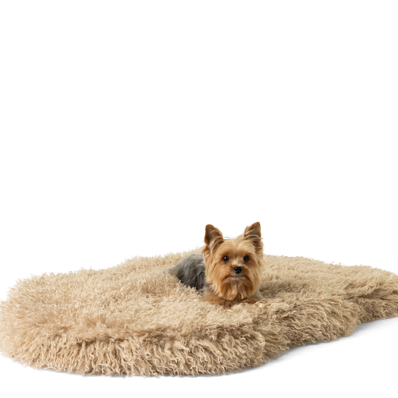 PupRug® Luxe Faux Fur Orthopedic Dog Bed - Plush Sheep Tan