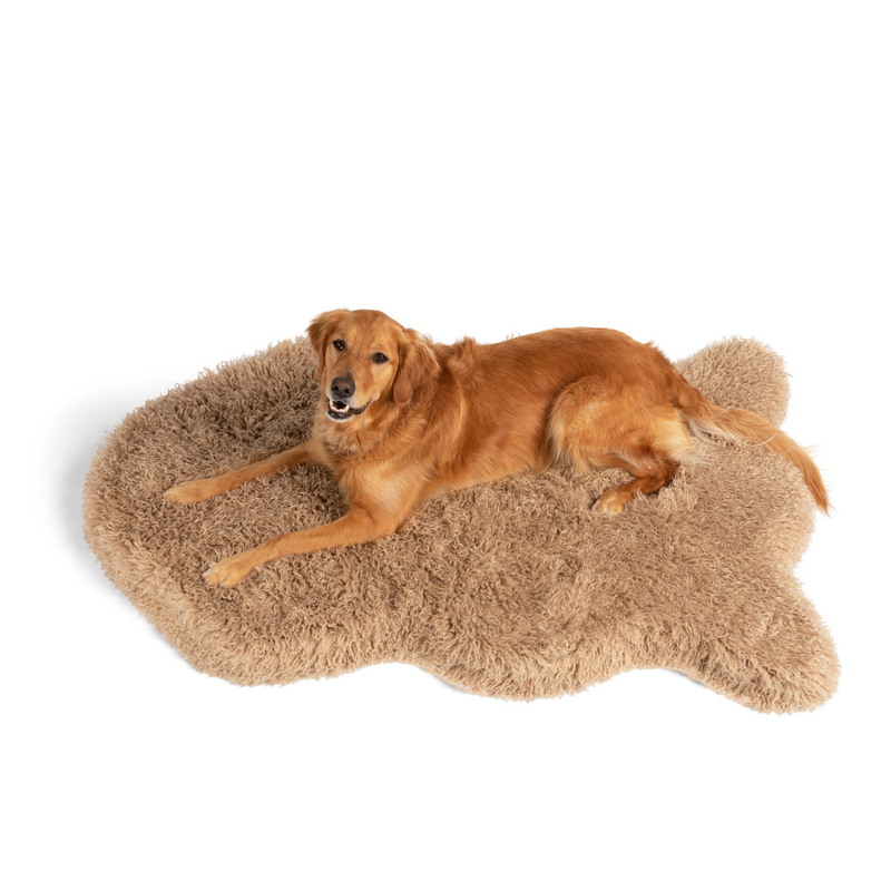 PupRug® Luxe Faux Fur Orthopedic Dog Bed - Plush Sheep Tan