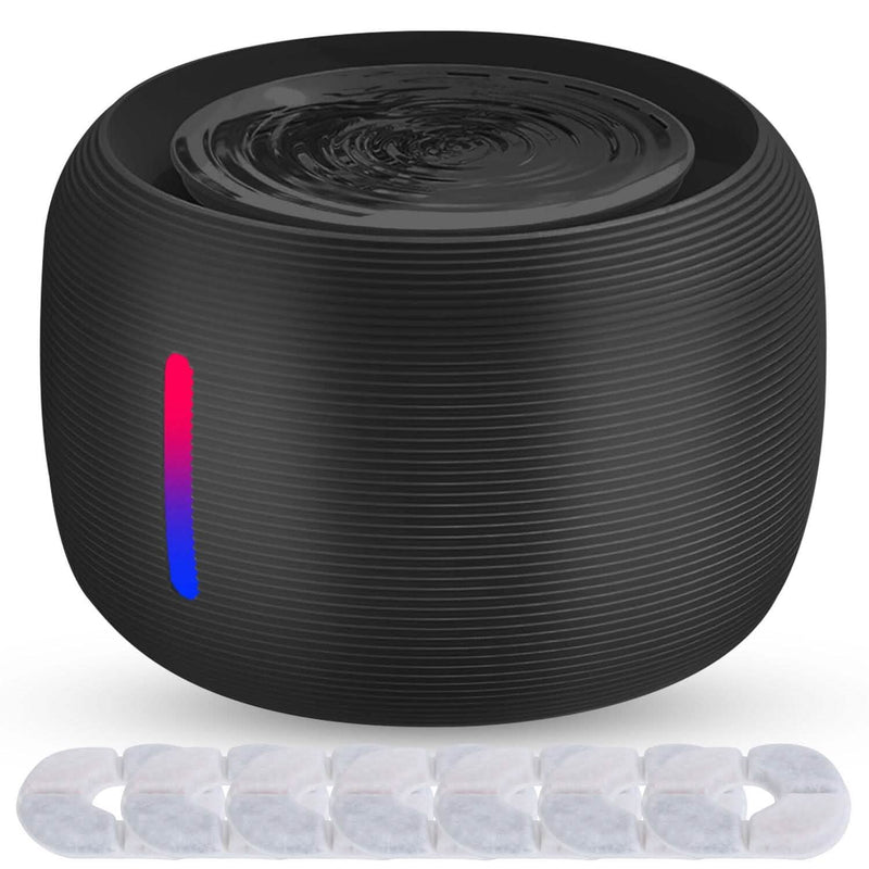Pet Water Fountain with LED Light & 7 Replacement Filters