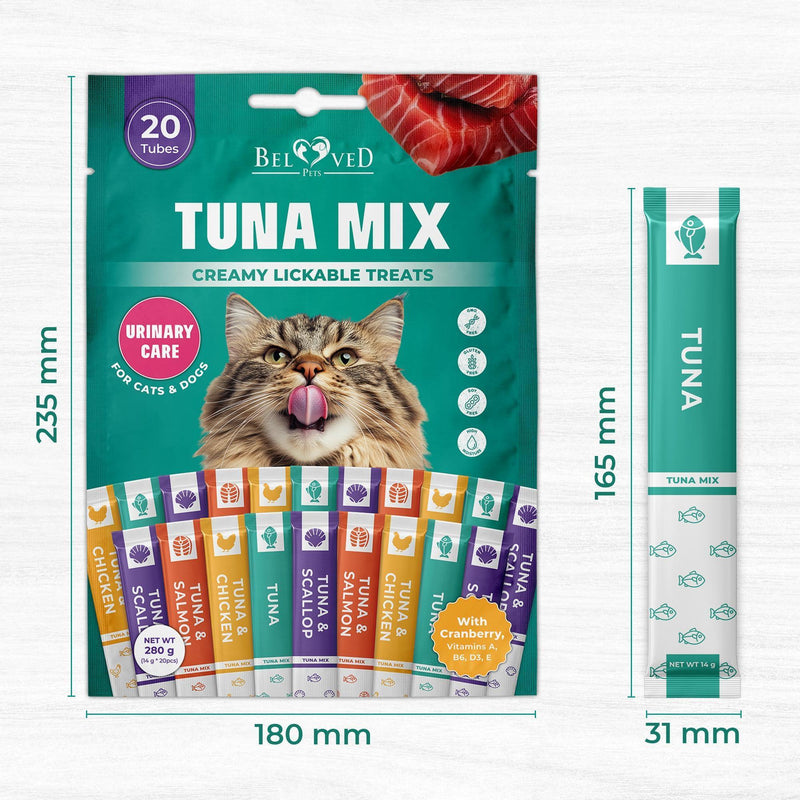 Tuna Lickable Cat Treats, 20 Squeeze Sticks