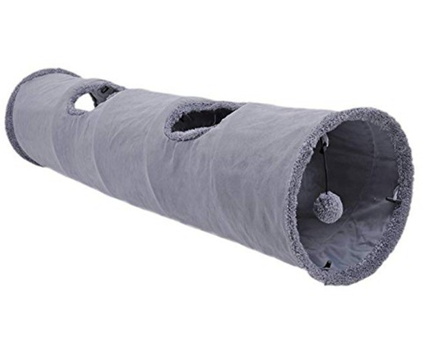 Collapsible Cat Play Tunnel, Grey