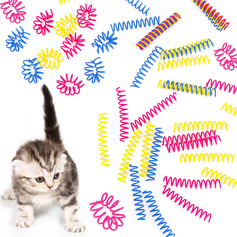 Colorful Cat Spring Toys, 3 inches, 60 Pack