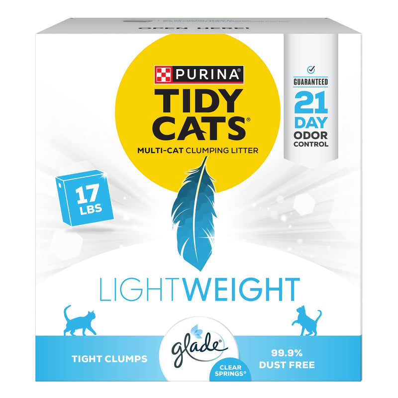 Purina Tidy Cats LightWeight Glade Clear Springs Clumping Litter, 17 lb