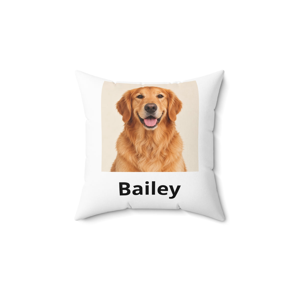 Personalized Pet Photo & Name Pillow — 14 × 14 in