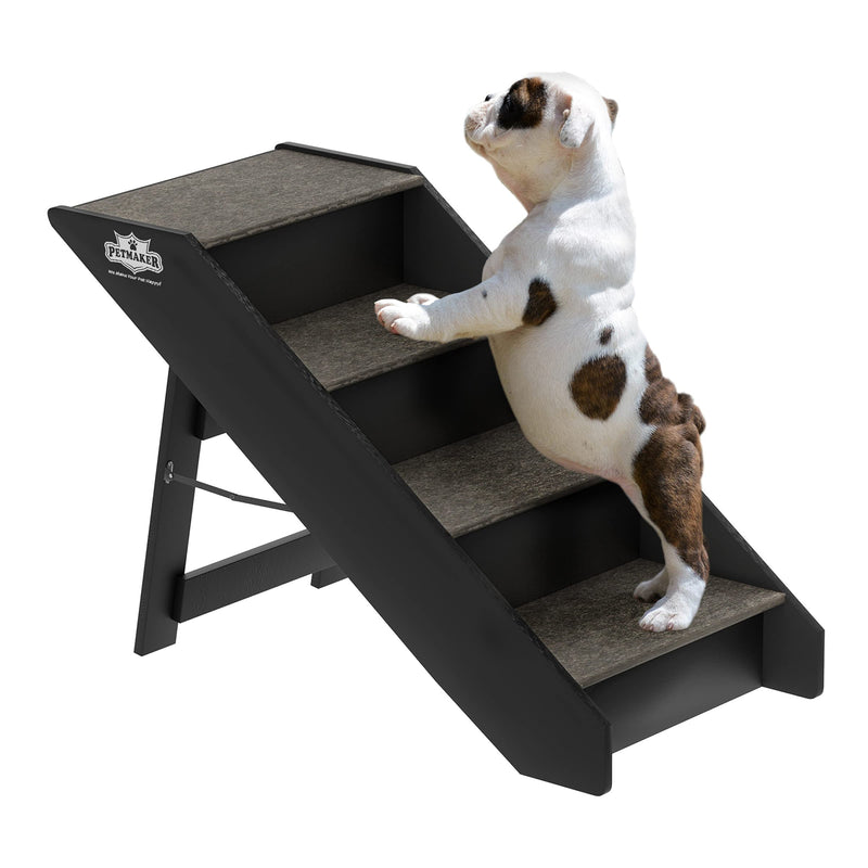 PETMAKER Non-Slip 4-Step Pet Stairs, Gray