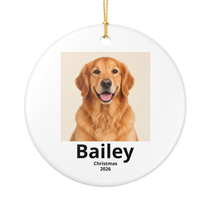 Personalized Pet Photo Ornament — Name & Keepsake Message