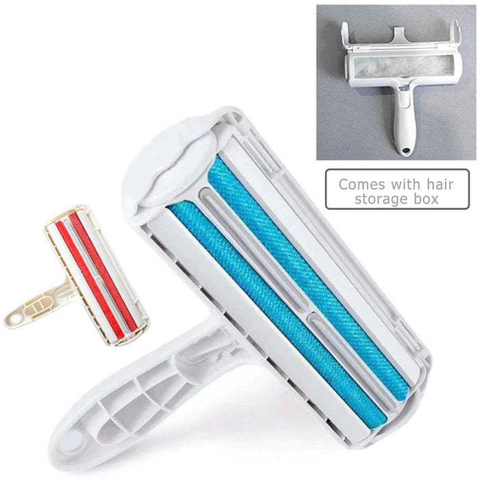 Pet Hair Roller Remover Lint Brush 2-Way Dog Cat Comb Tool Fur Brush for Sofa Furniture