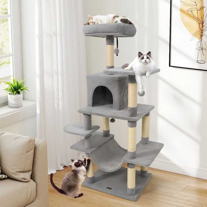 58-Inch Multi-Level Plush Cat Tree