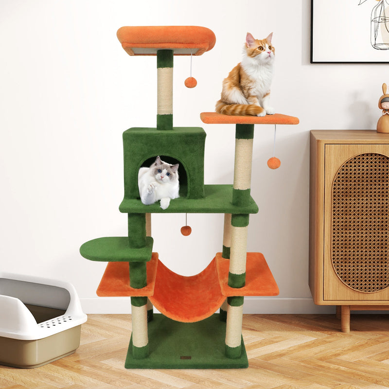 58-Inch Multi-Level Plush Cat Tree
