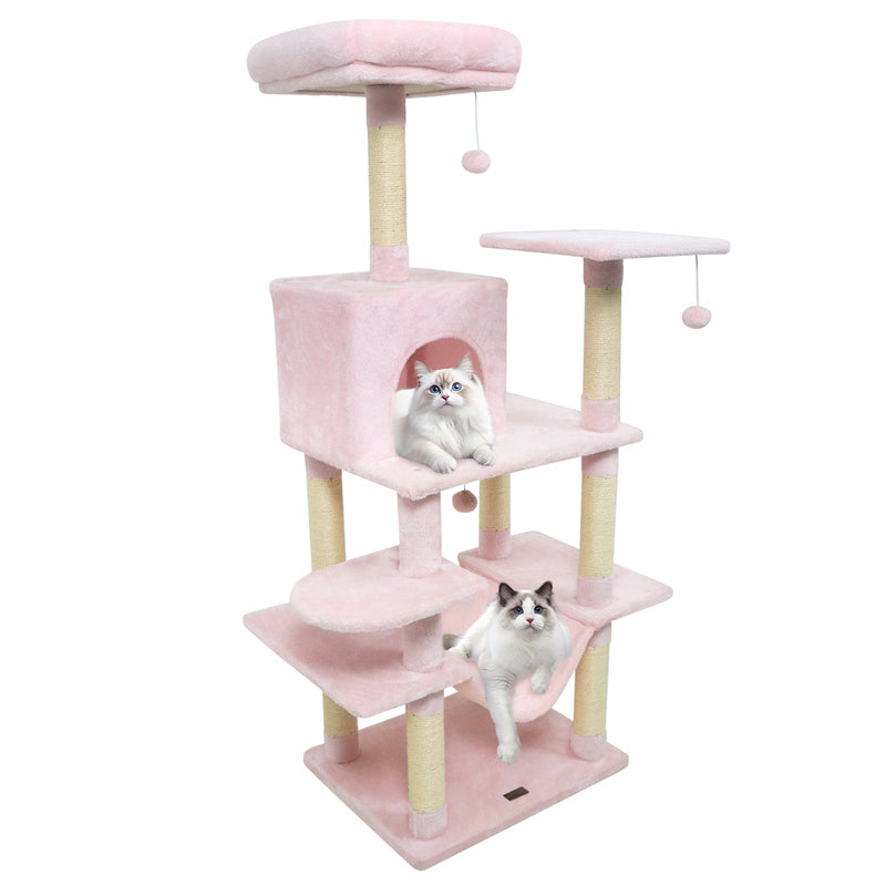 58-Inch Multi-Level Plush Cat Tree
