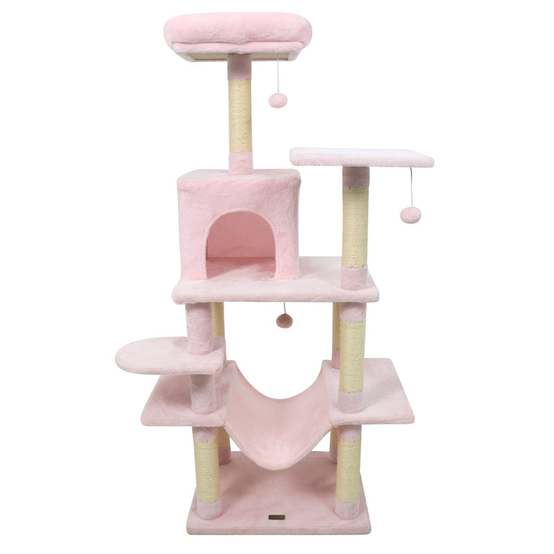 58-Inch Multi-Level Plush Cat Tree
