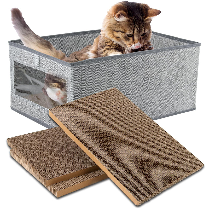 Kichwit Reversible Cardboard Cat Scratching Pads, 3 Pack