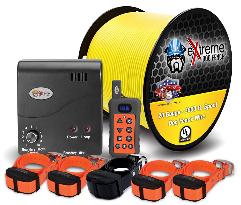 Electric Dog Fence & Remote Trainer, 5-Dog Set, 1,000 ft