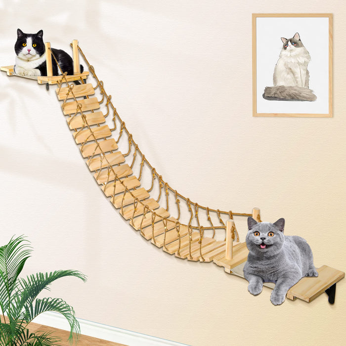 Calmbee Wall-Mounted Cat Bridge & Shelves, 70 inches