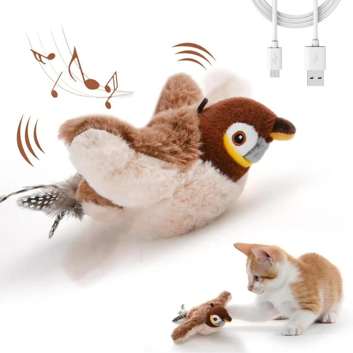 USB Rechargeable Dancing Sparrow Cat Toy