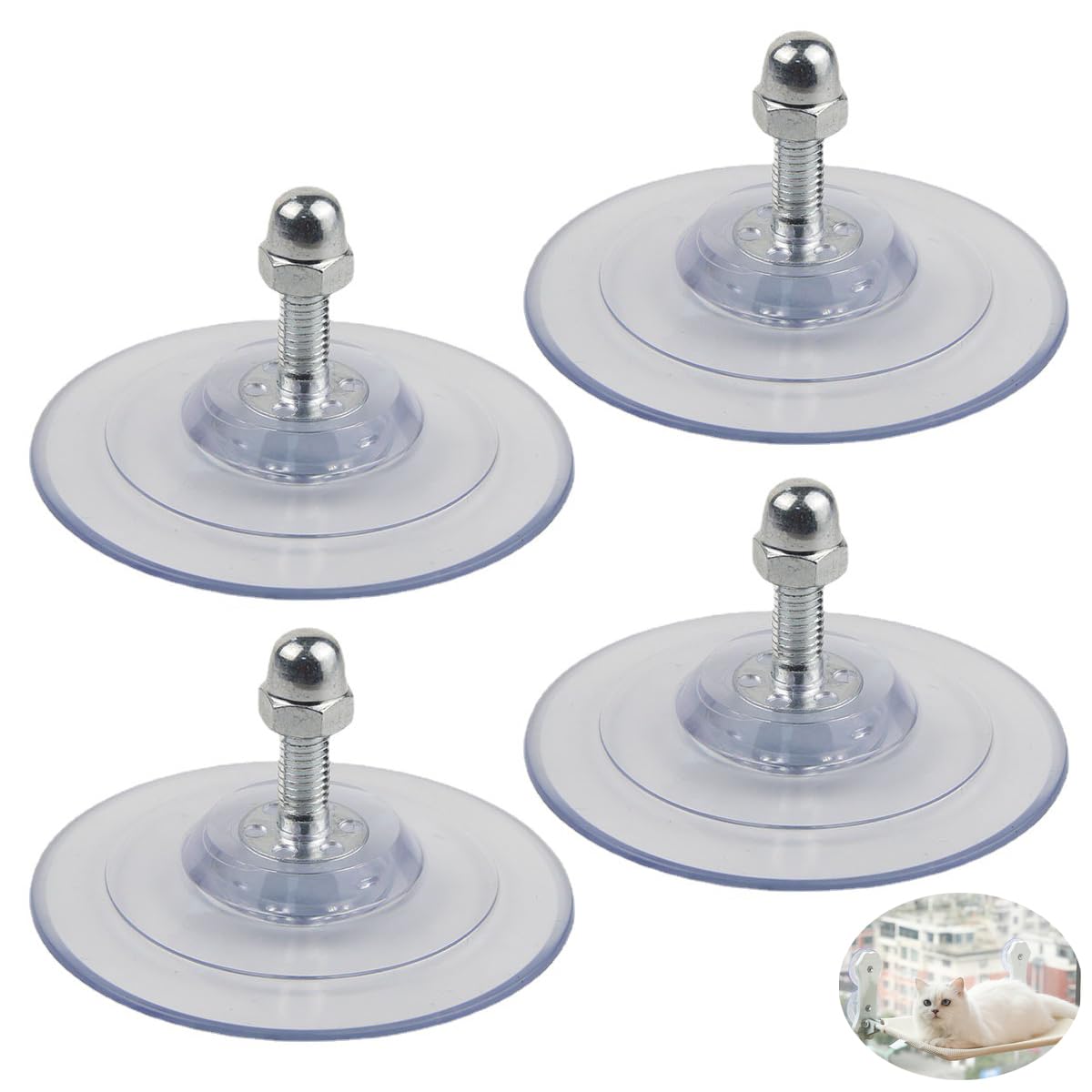 SquEqu Replacement Suction Cups, 85 mm, 4 Pack