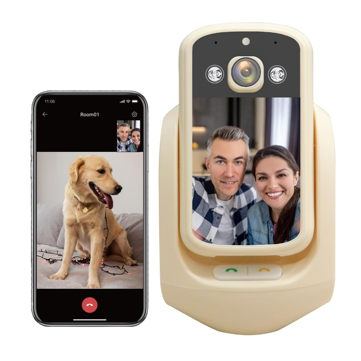 Two-Way Video Pet Camera with Speaker & 2.8-inch Display