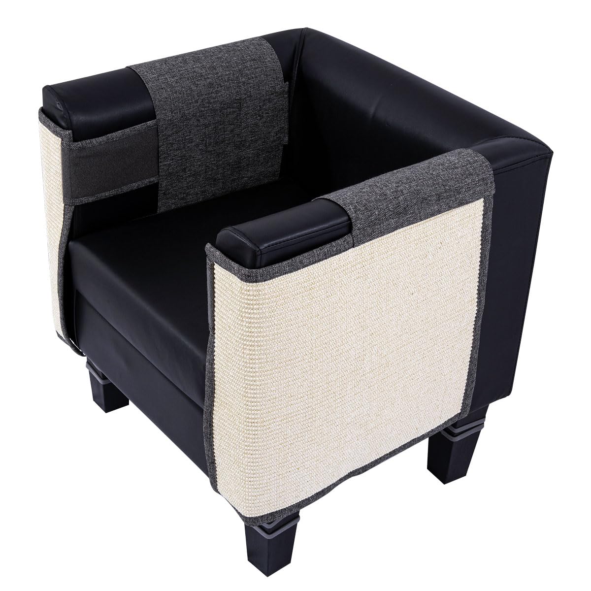 Sisal Couch Corner Cat Scratcher, Dark Gray Left
