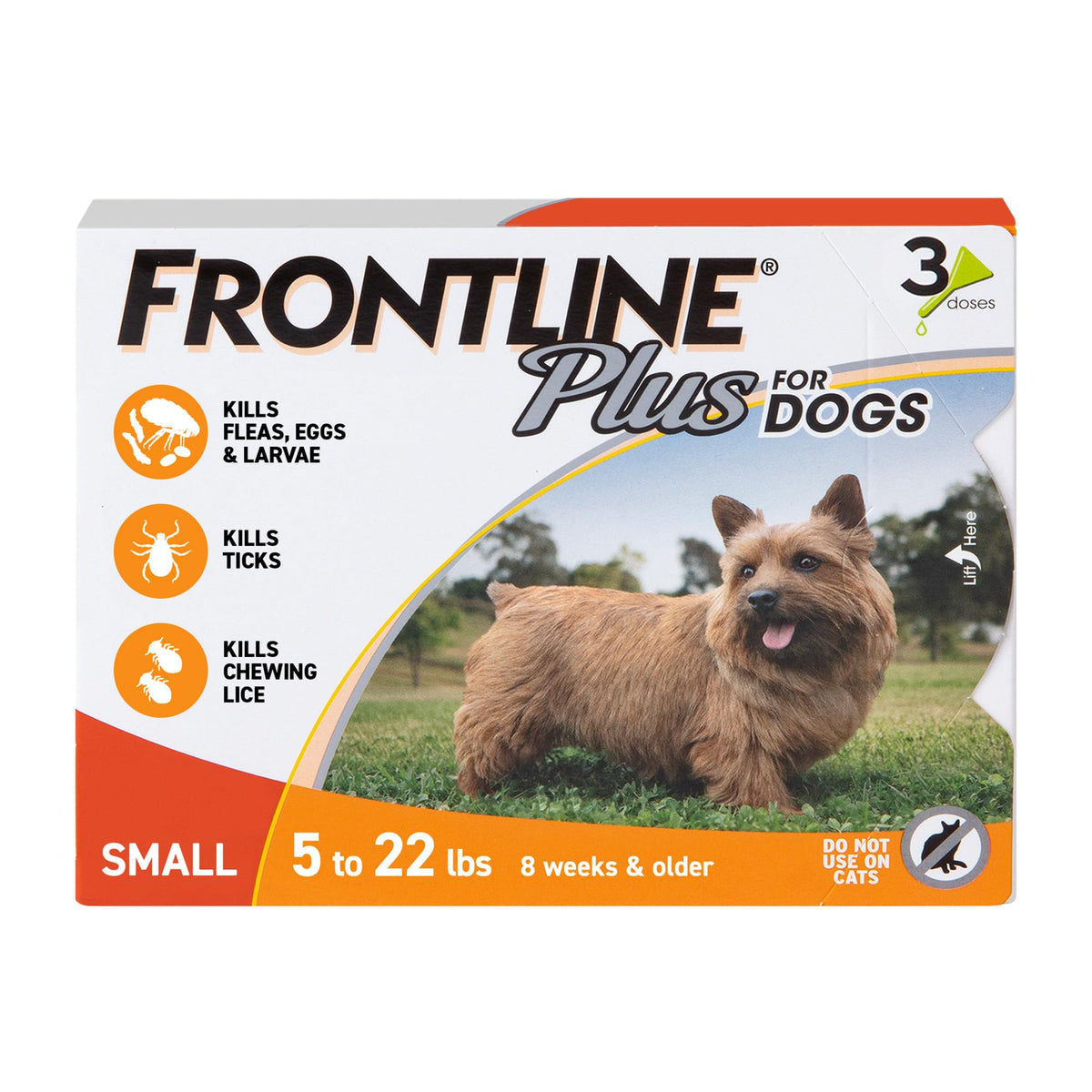 Frontline Plus Flea & Tick Treatment for Dogs 5–22 lb, 3 Treatments