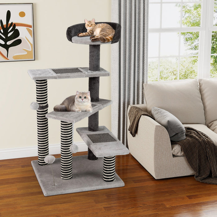 93 cm Cat Tree with Sisal & Jute Scratching Posts