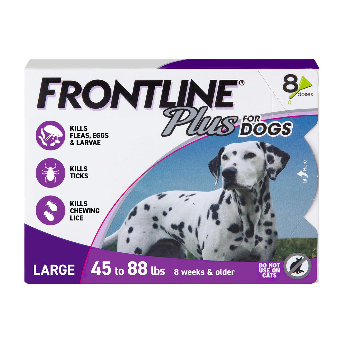 Frontline Plus Flea & Tick Treatment for Dogs 45–88 lb, 8 Treatments